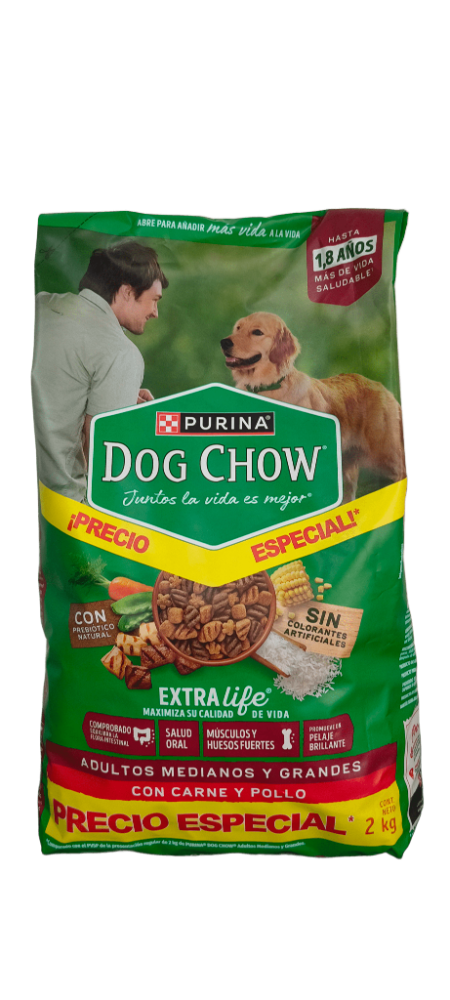 DOW CHOW ADULTOS MEDIANOS Y GRANDES 2kg