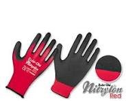 GUANTE NITRILO LATEX REFORZADO NEGRO/ROJO T9