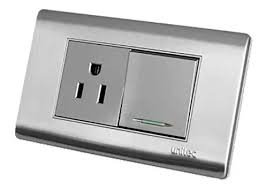 TOMA INTERRUPTOR ACERO INOXIDABLE (UNITEC)