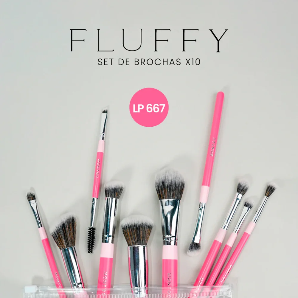 Kit de brochas Fluffy x 10 piezas Montoc