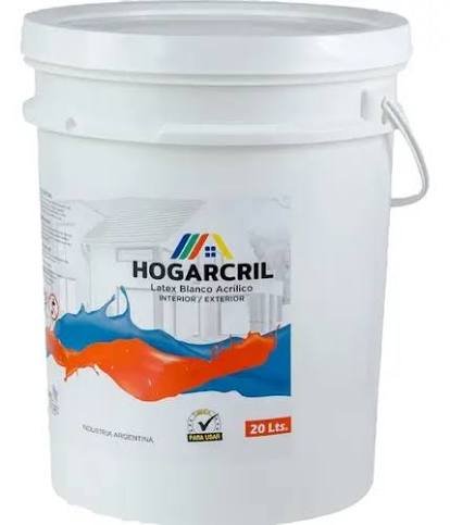 Pintura Látex Acrílico Exterior/Interior 20L Hogarcril