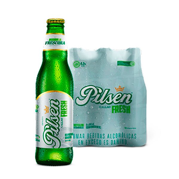 Pilsen fresh six pack botella 305 ml