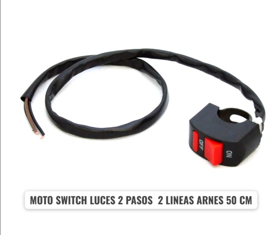 MOTO SWITCH LUCES 2 PASOS 3 LINEAS ARNES 50 CM