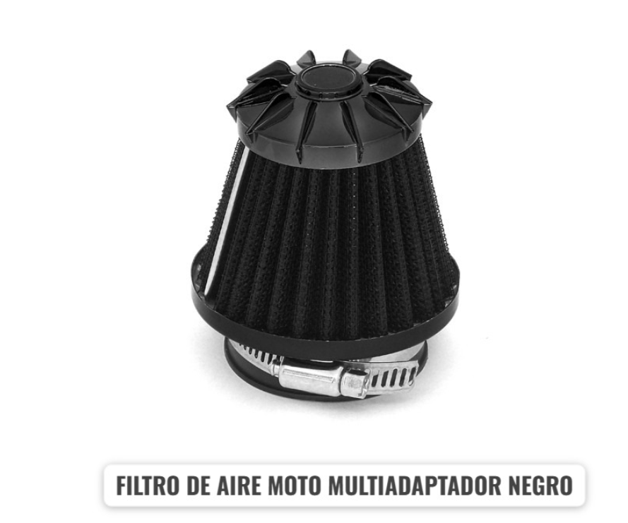 FILTRO DE AIRE DE MOTO MULTIADAPTADOR NEGRO