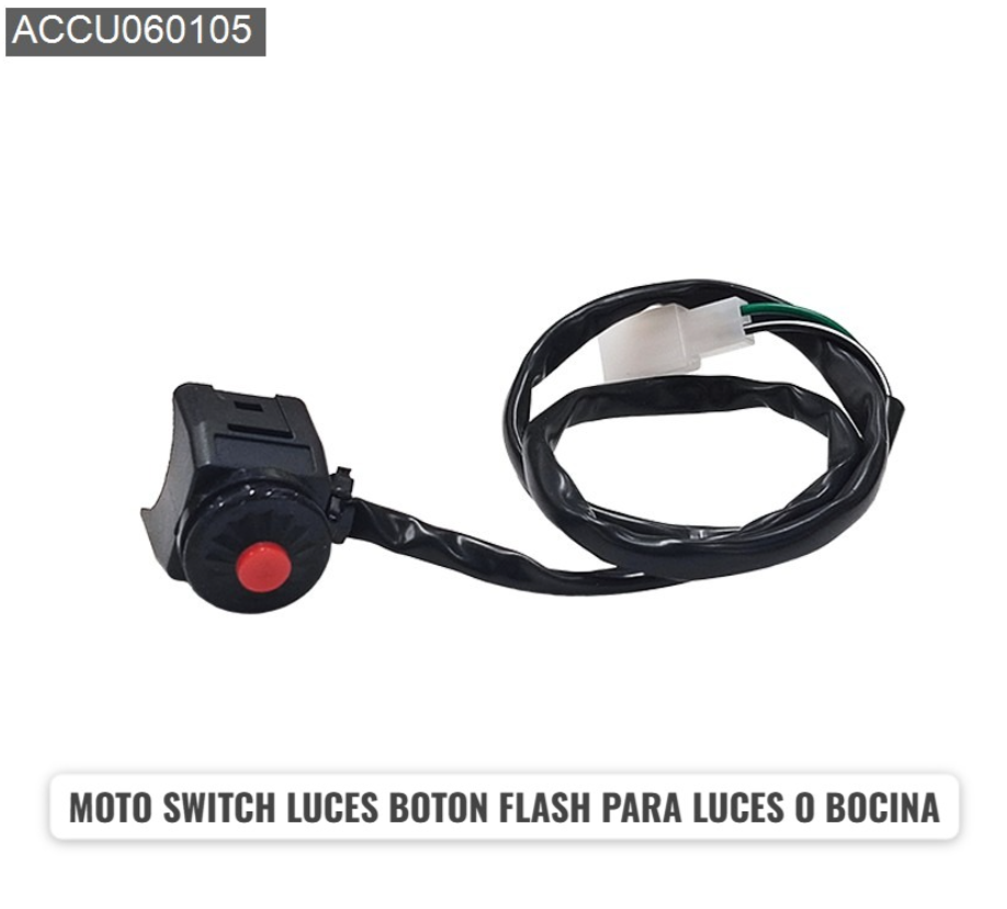 MOTO SWITCH  LUCES BOTON FLASH PARA LUCES O BOCINA