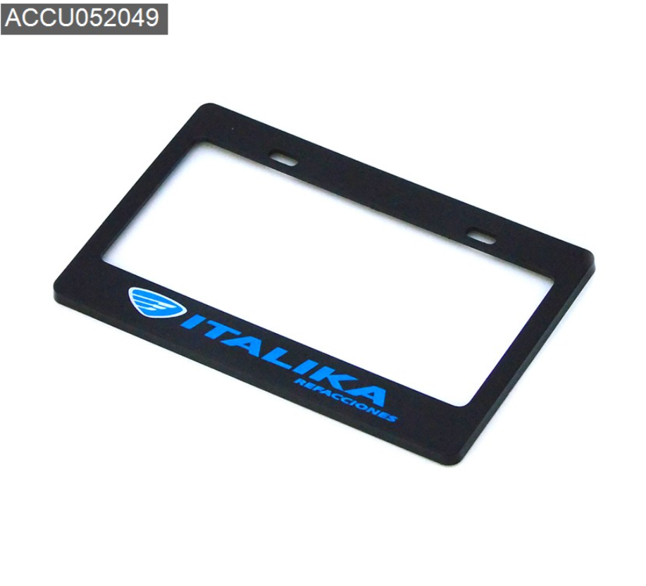 MARCO DE PLACA ITALIKA NEGRO/AZUL