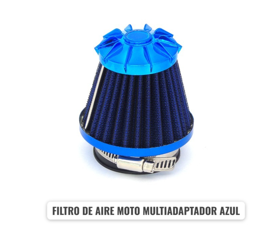 FILTRO DE AIRE DE MOTO MULTIADAPTADOR AZUL