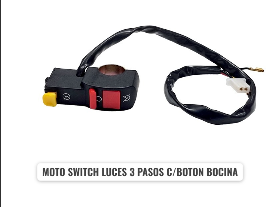 MOTO SWITCH LUCES 3 PASOS C/BOTON BOCINA