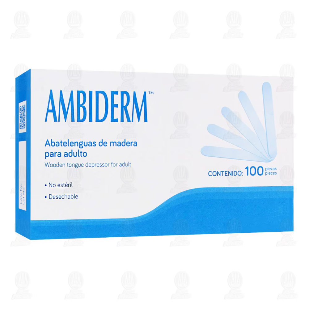 Abatelenguas de Madera Ambiderm 100 pz