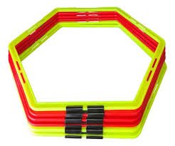 Aros de agilidad hexagonales 50 cm, 6 aros