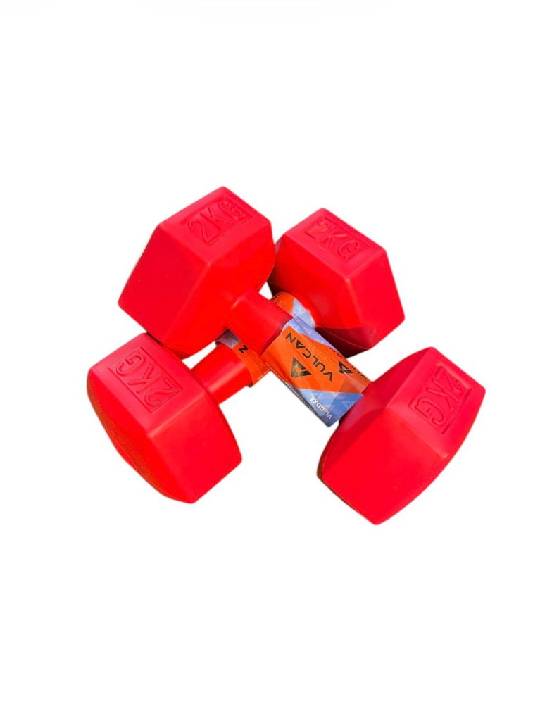 Par de mancuernas Jogger  de plástico rojas  2Kg
