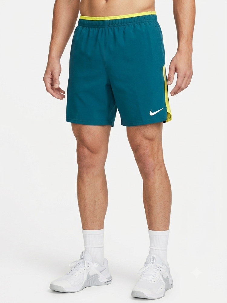 Short L azul verdoso/amarillo con licra NIKE