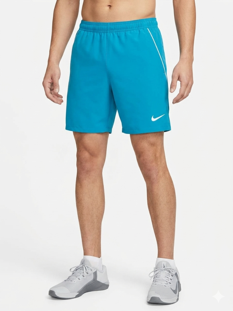 Short XL azul con rayita blanca con licra NIKE