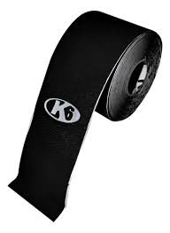 Cinta deportiva kinesiológica elástica K6 negra