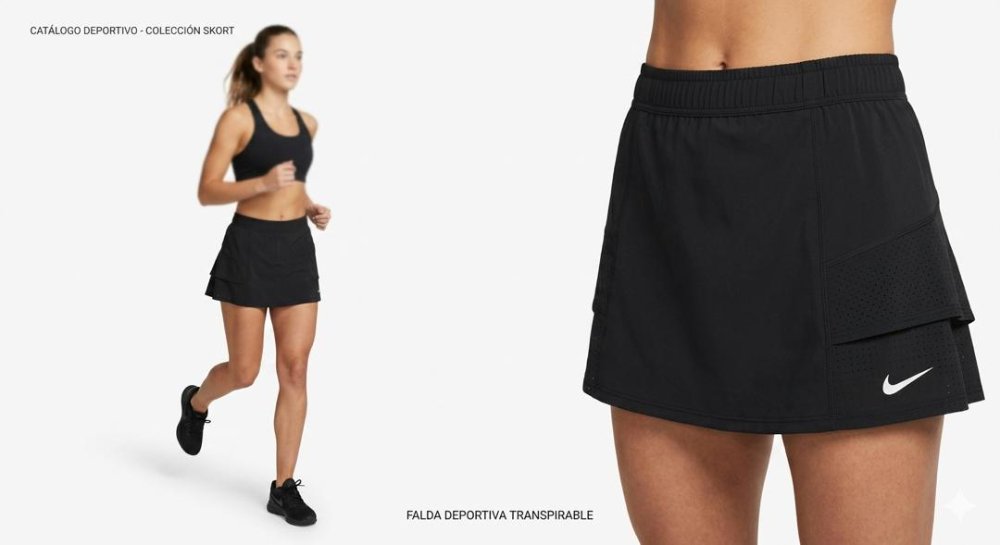 Falda short negra S NIKE