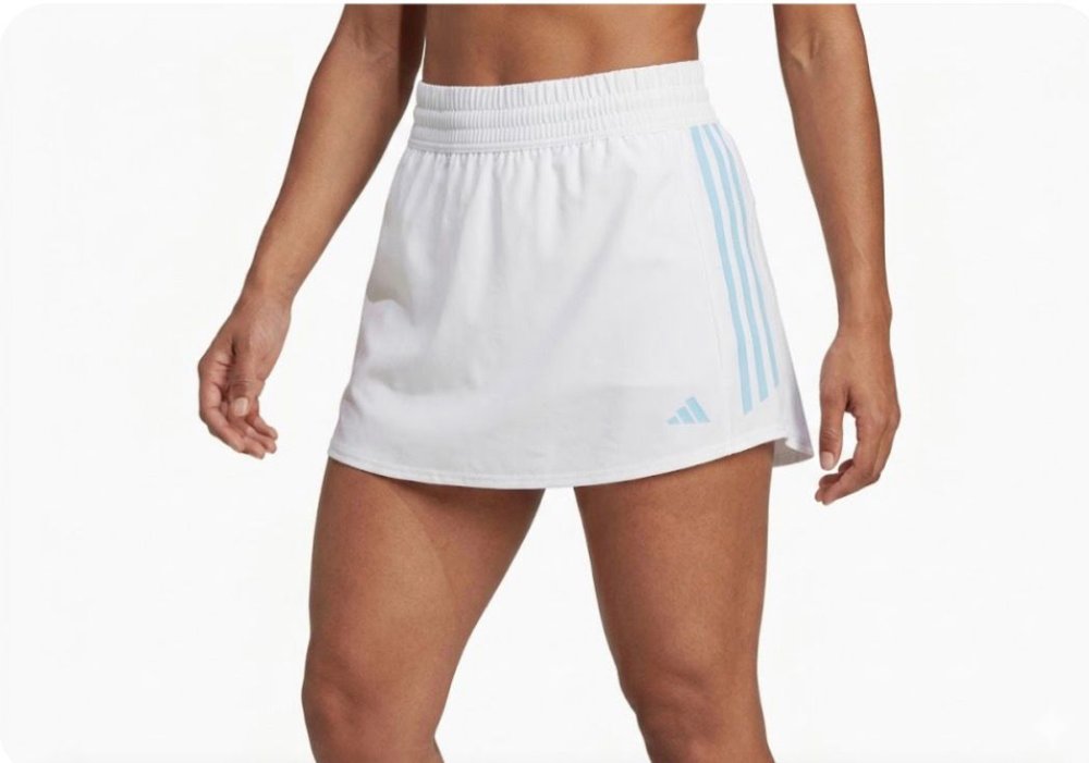 Falda short blanca con rayas azul claro M ADIDAS