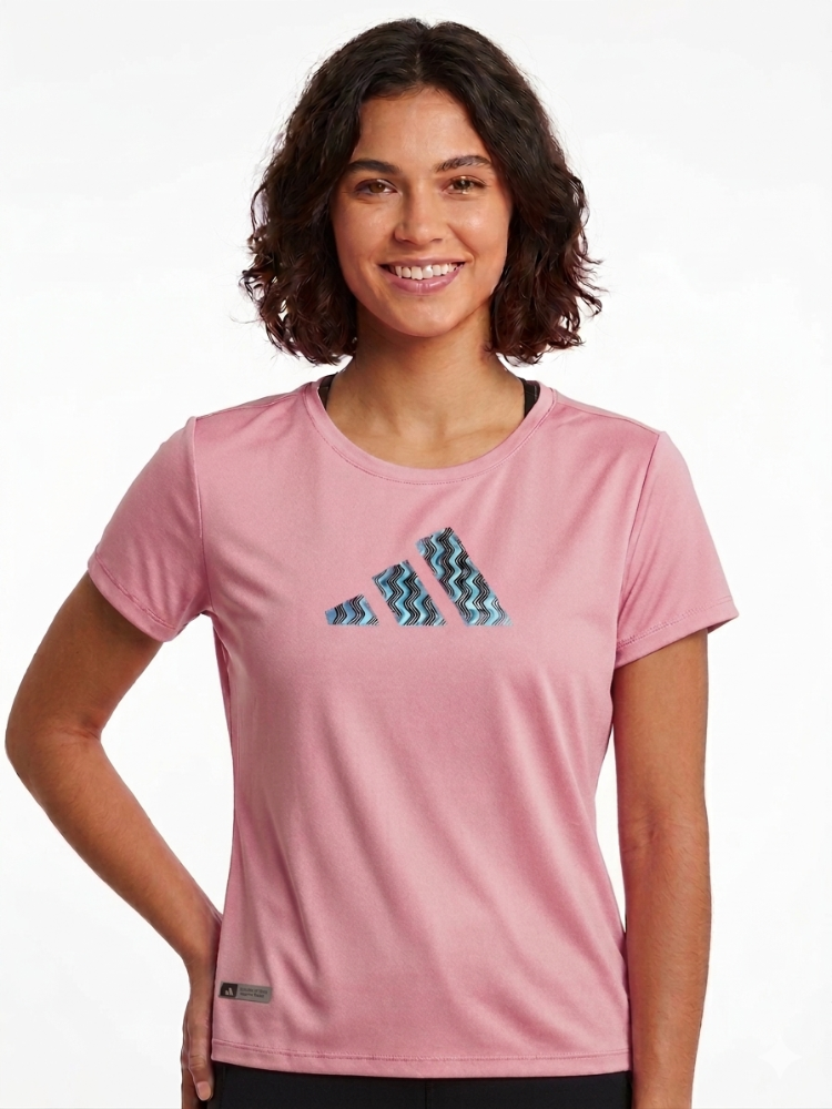 Franela XL rosada con logo grande ADIDAS