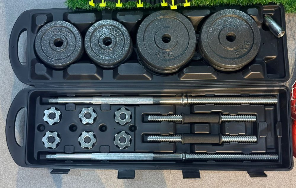 Set de macuernas barra larga 50kg K6 en maleta plástica