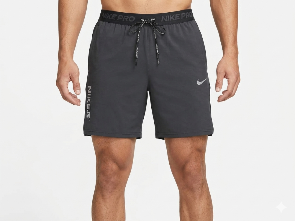 Short L negro sin licra NIKE logo blanco