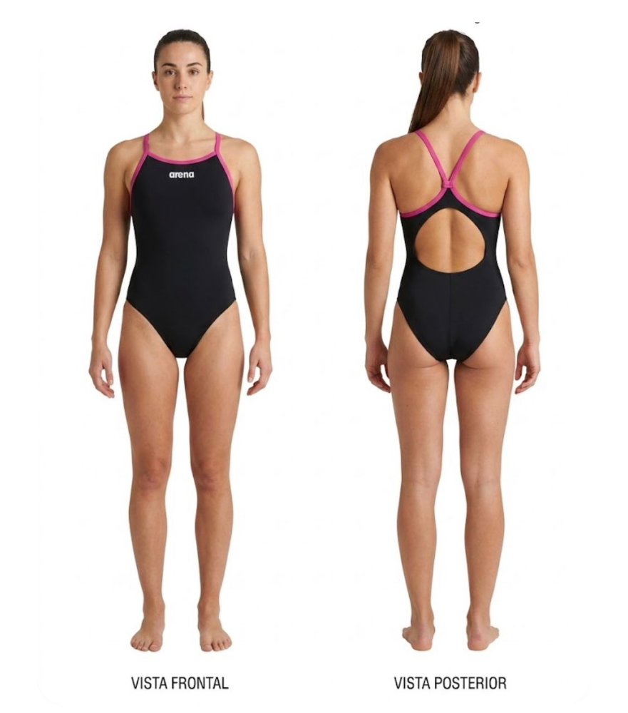 Traje de baño 28 starline Arena negro con borde rosado