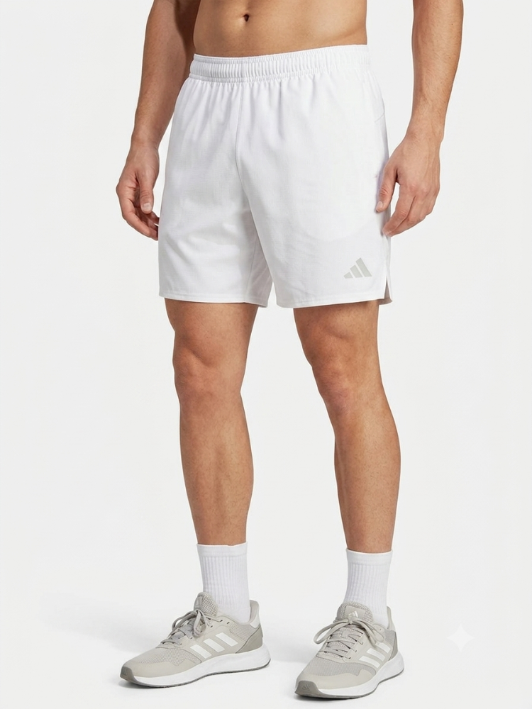 Short L blanco con licra ADIDAS tela acanalada