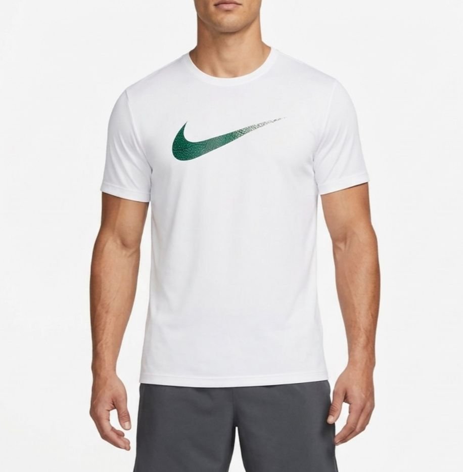 Franela NIKE blanca XL logo verde