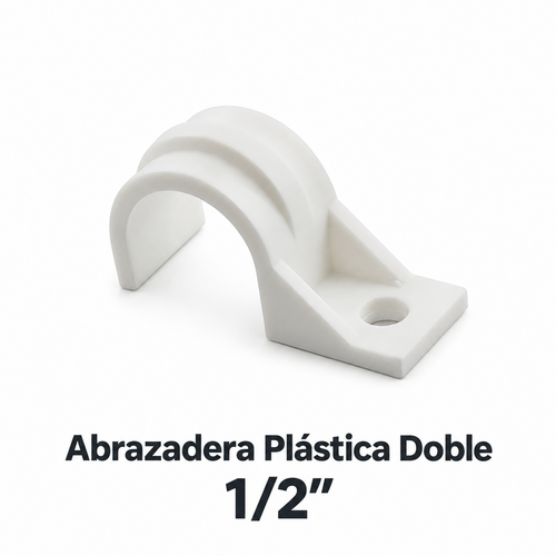 Abrazadera Plástica Doble 1/2