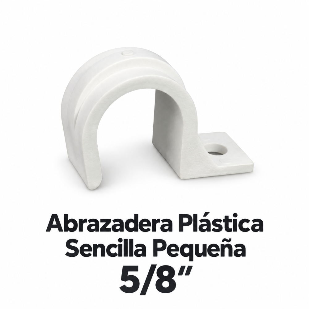 Abrazadera Plástica Sencilla Pequeña 5/8
