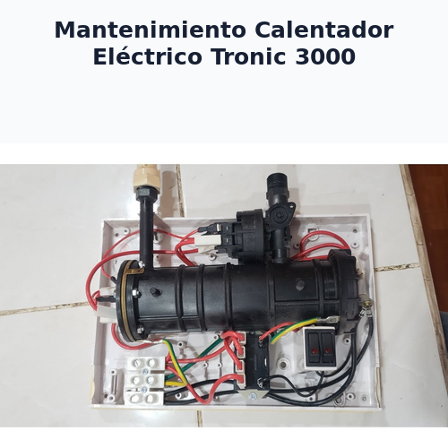 Mantenimiento Calentador Eléctrico Tronic 3000