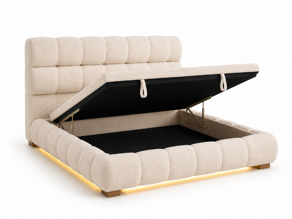 CAMA NUBE ABULLONADA BAUL
