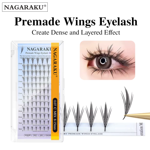Pestañas Nagaraku Spire Eyelash 0.07D MIX Efecto Anime