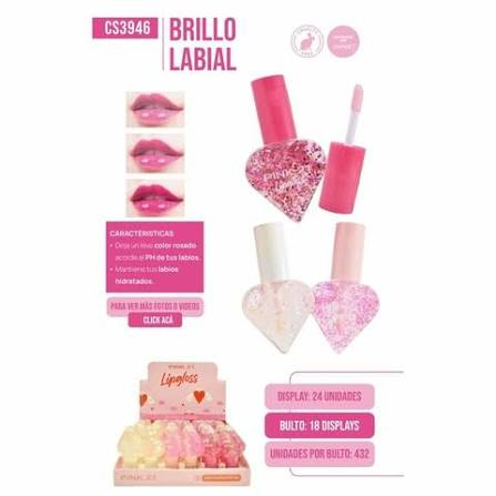 lip gloss pink21 diamante o corazon