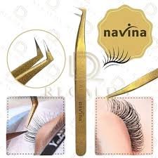 Pinza L para las pestañas DORADO (PT-7) NAVINA