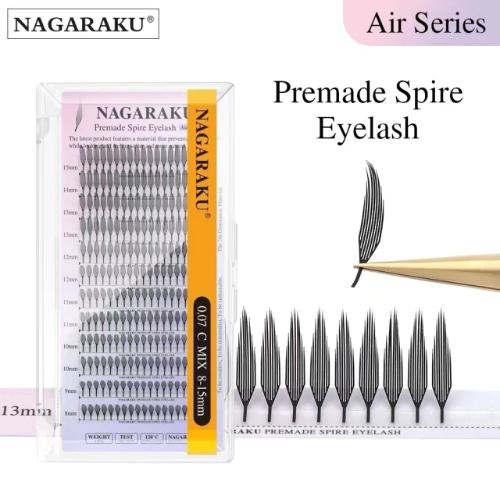 Pestañas nagaraku Pluma Wings Eyelash 0.07D Mix Efecto Anime