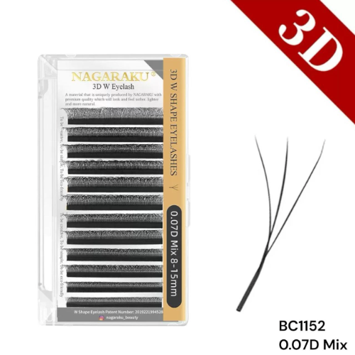 EXTENSIONES DE PESTAÑAS TECNOLOGICAS 3D W NAGARAKU 0.07D MIX