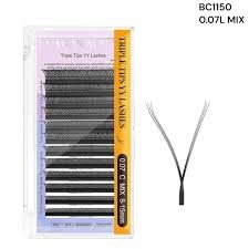 EXTENSIONES DE PESTAÑAS TECNOLOGICAS 2D TRIPLE TIPS YYY NAGARAKU 0.07L MIX BC1150