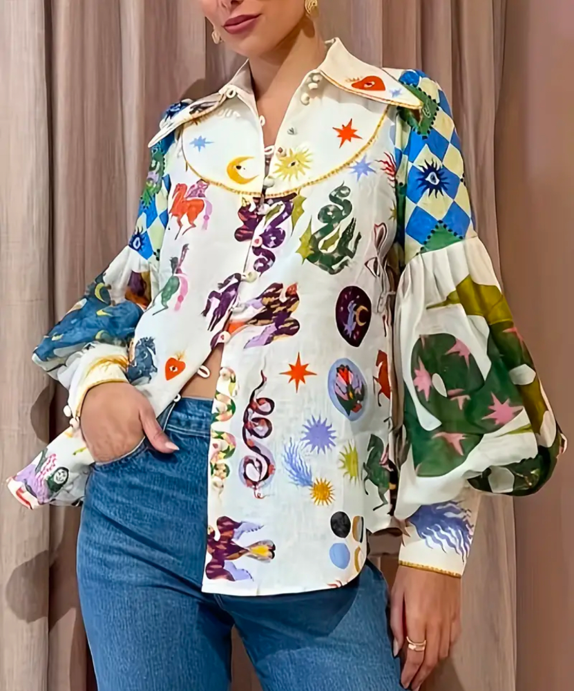 CAMISERA - BEIGE ESTAMP EXOTIC