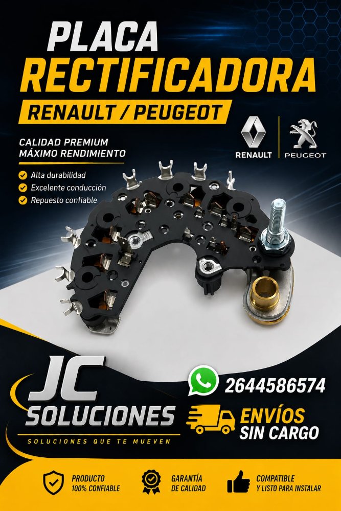 Placa rectificadora Tipo Valeo Renault / Peugeot #PRV545941