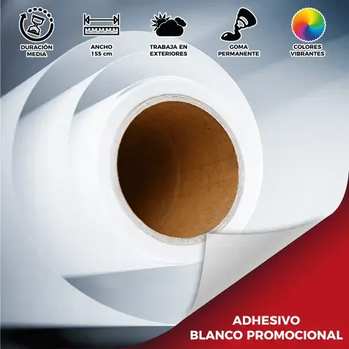 Adhesivo Blanco impreso