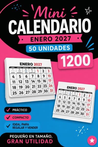 CALENDARIO MINI  para 50 unidades