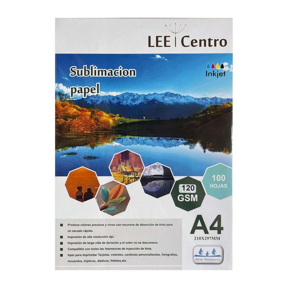 Papel sublimacion A4 120g lee centro