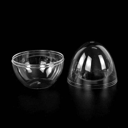 Huevo acrilico transparente 12cm de alto x 9 de diametro