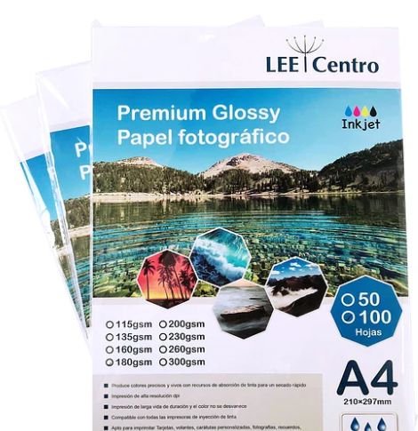 Papel fotografico 180 glossy A4