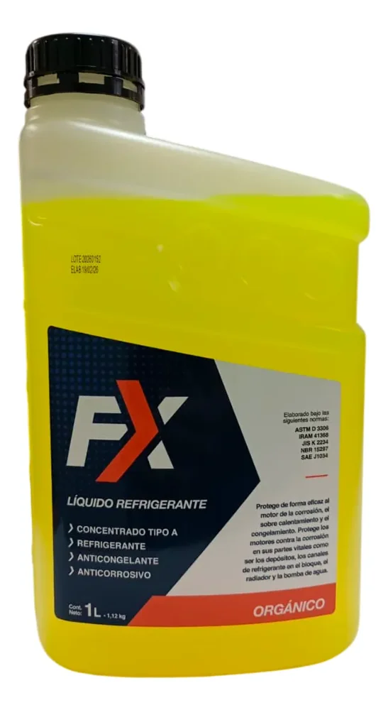 Liquido Refrigerante Organico Color Amarillo 1 Litro