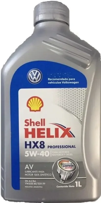 Aceite Shell Helix Hx8 5w40 X 1 Litro Sintetico Vw
