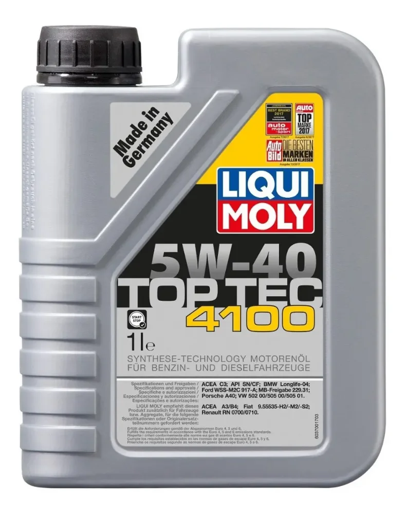Aceite para motor Liqui Moly sintético 4100 5W-40 1 unidad x 1L