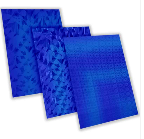 Papel Hologramico Azul Petroleo x 10