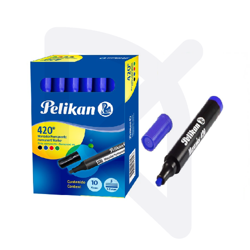 Marcador Permanente PK Azul 420 C*10