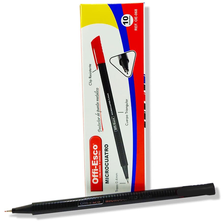 Microcuatro Offi-Esco Negro Caja x 10