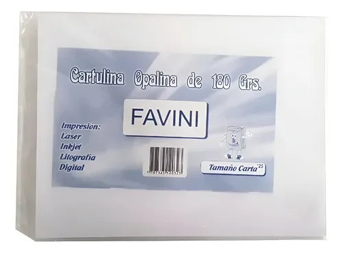 Cartulina Opalina Carta 180gr Paquete x 50